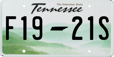 TN license plate F1921S
