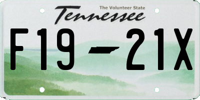 TN license plate F1921X