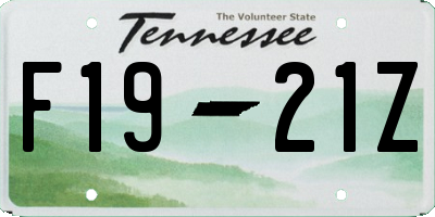 TN license plate F1921Z