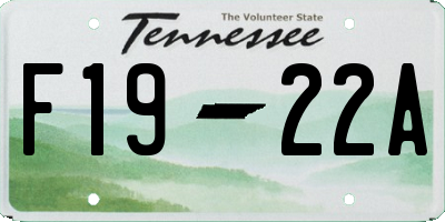 TN license plate F1922A