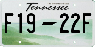 TN license plate F1922F