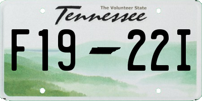 TN license plate F1922I