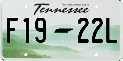 TN license plate F1922L