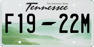 TN license plate F1922M