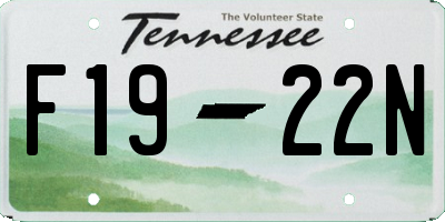 TN license plate F1922N