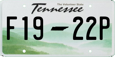TN license plate F1922P