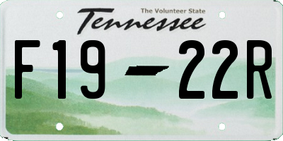 TN license plate F1922R
