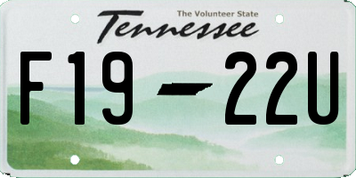 TN license plate F1922U