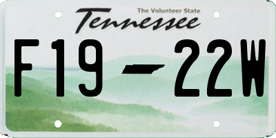 TN license plate F1922W