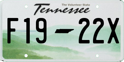 TN license plate F1922X