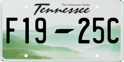 TN license plate F1925C