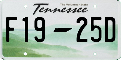 TN license plate F1925D