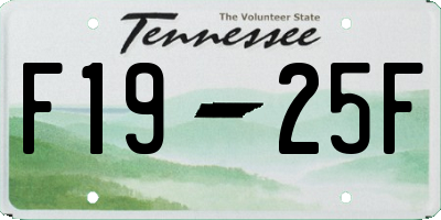 TN license plate F1925F