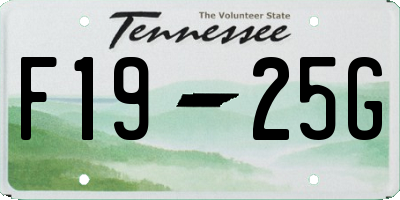 TN license plate F1925G