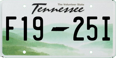 TN license plate F1925I