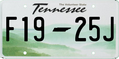 TN license plate F1925J