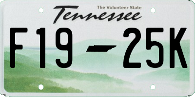 TN license plate F1925K