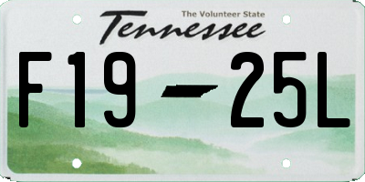 TN license plate F1925L