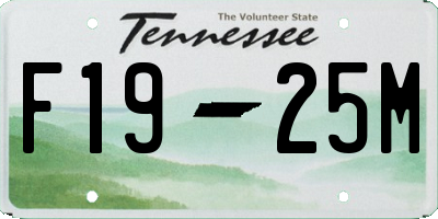 TN license plate F1925M