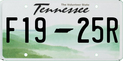 TN license plate F1925R