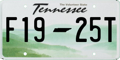 TN license plate F1925T