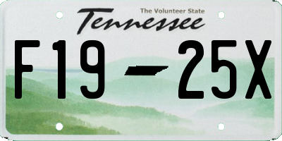 TN license plate F1925X