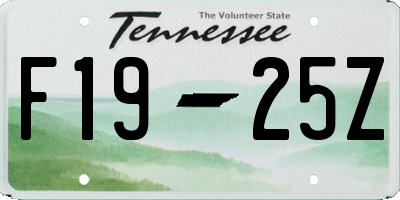 TN license plate F1925Z