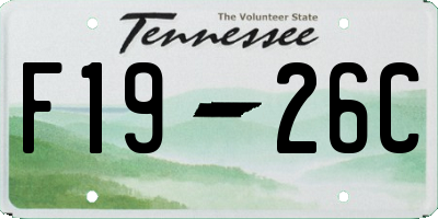 TN license plate F1926C