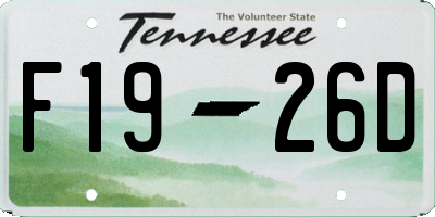 TN license plate F1926D