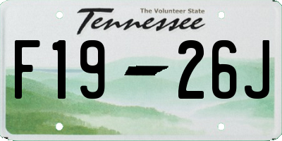 TN license plate F1926J