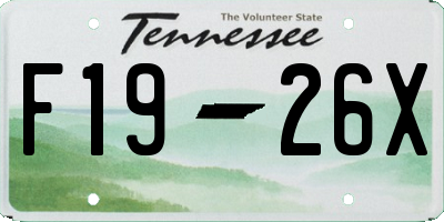 TN license plate F1926X
