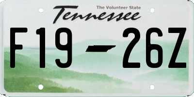 TN license plate F1926Z