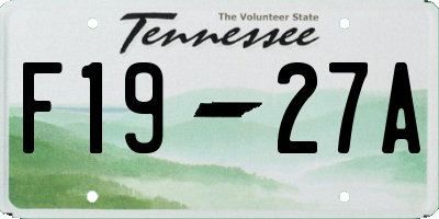 TN license plate F1927A