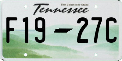 TN license plate F1927C