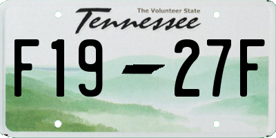 TN license plate F1927F
