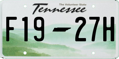 TN license plate F1927H
