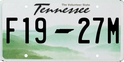 TN license plate F1927M