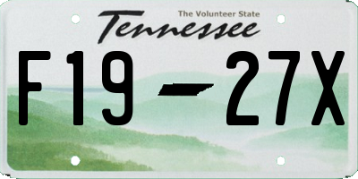 TN license plate F1927X