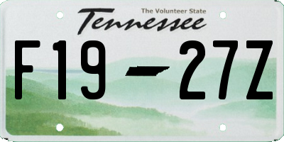 TN license plate F1927Z