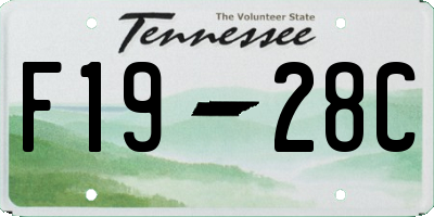 TN license plate F1928C