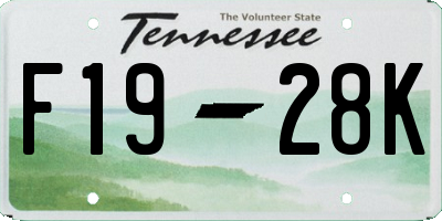 TN license plate F1928K