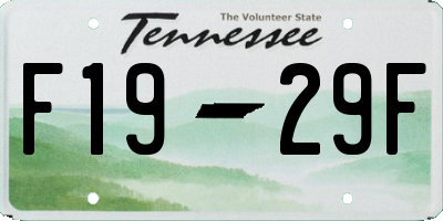 TN license plate F1929F