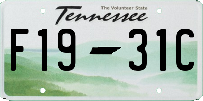 TN license plate F1931C