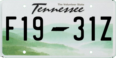 TN license plate F1931Z