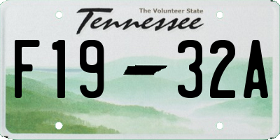 TN license plate F1932A