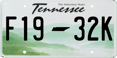 TN license plate F1932K