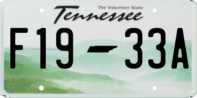 TN license plate F1933A