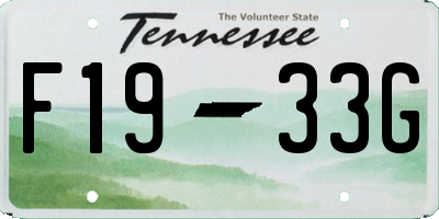 TN license plate F1933G
