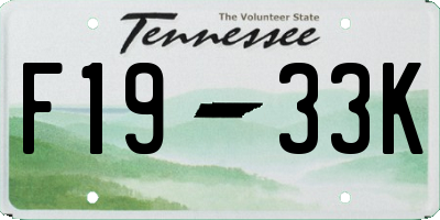 TN license plate F1933K