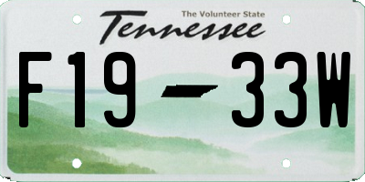 TN license plate F1933W